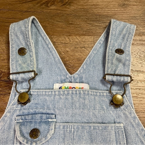 Vtg Gymboree Overalls Baby Toddler Size XS Rainbow Tag Denim Light Blue Fishing - Picture 5 of 10